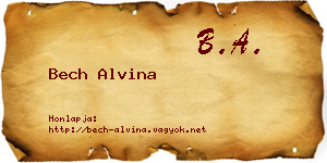 Bech Alvina névjegykártya